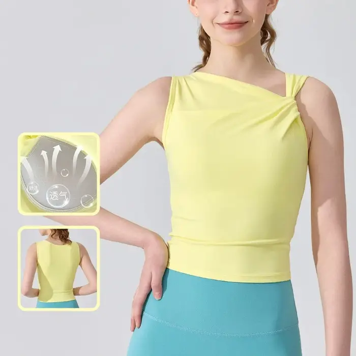 Gilet de yoga au design asymétrique pour femmes