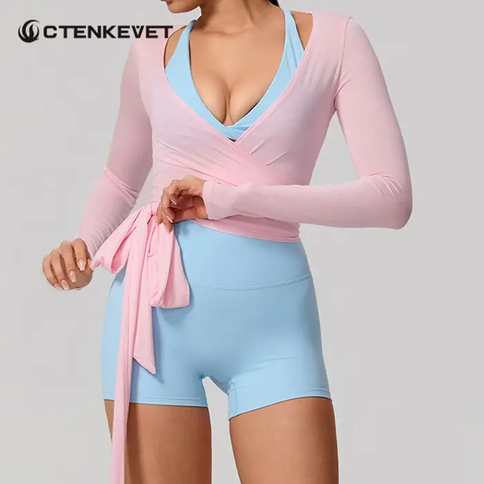 Nouveau haut de yoga une pièce à manches longues pour femme, idéal pour l'entraînement, le ballet et