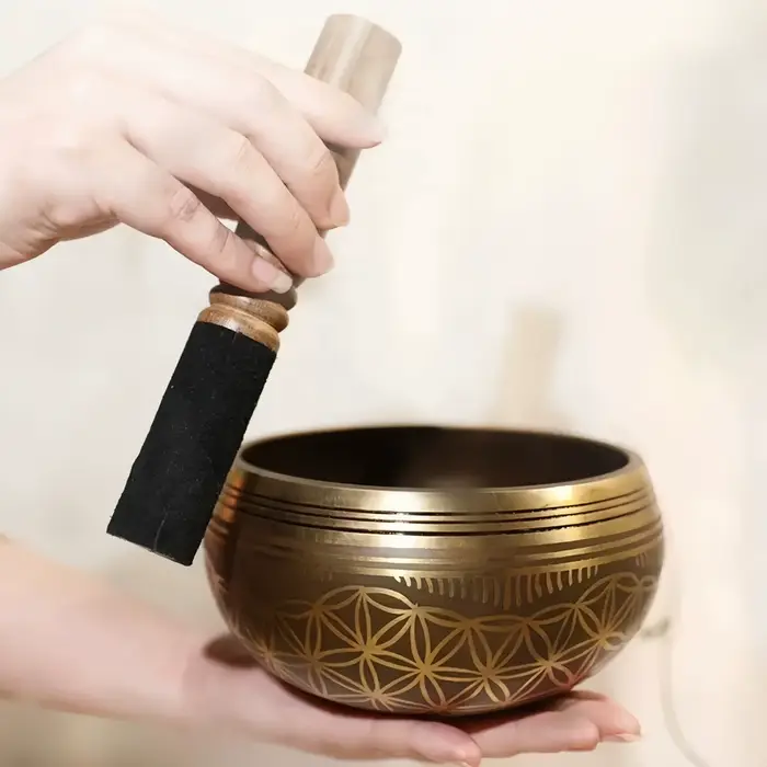 Ensemble de bols chantants tibétains Miwayer Fleur de Vie