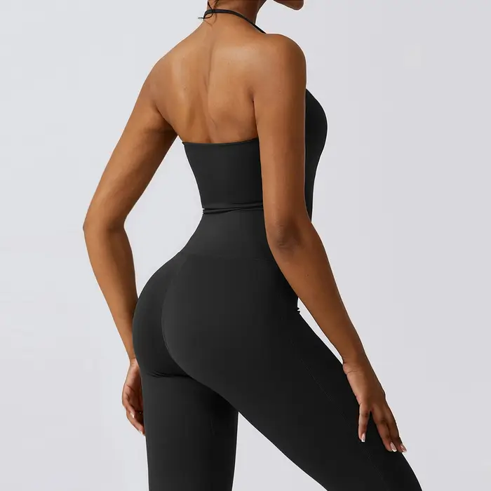 Combinaison de yoga sans manches d'été pour femme, ensemble de sport et de fitness, justaucorps de s
