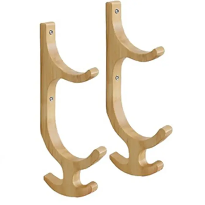 Support de tapis de Yoga multifonctionnel en bois avec 4 crochets