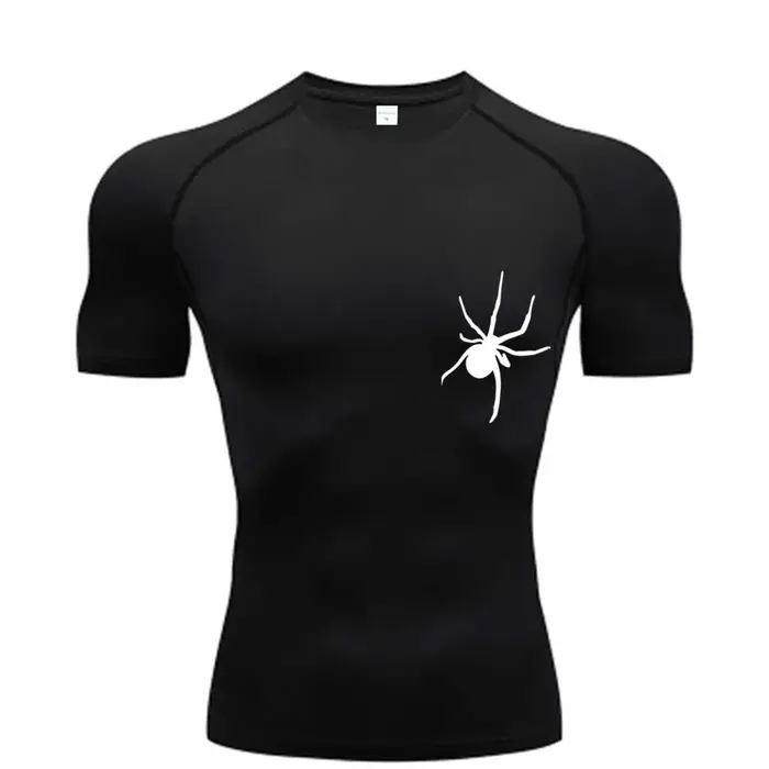 T-Shirt d'été à manches courtes pour hommes, chemise de course, vêtements de sport à Compression, ha