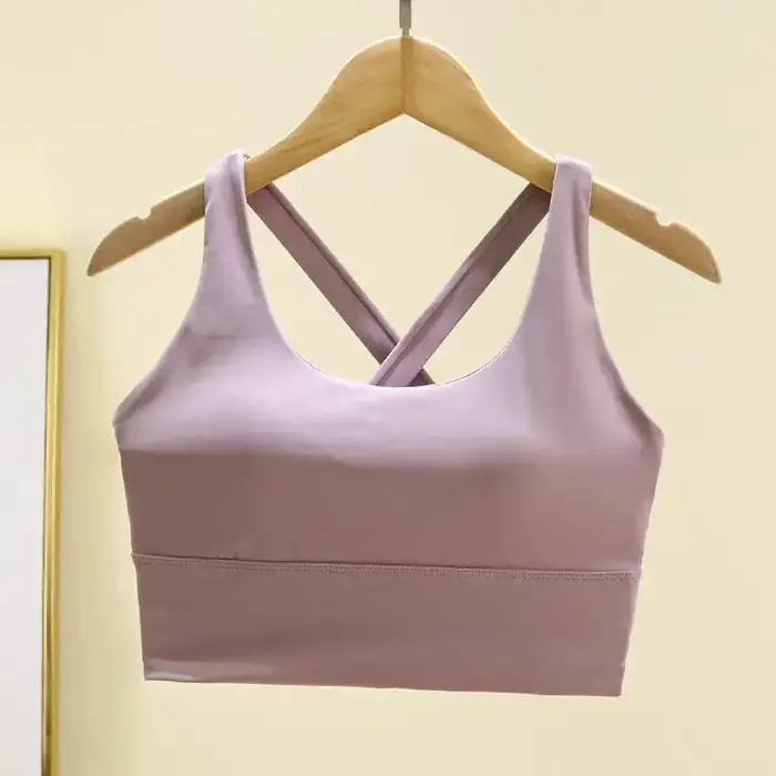 Soutien-gorge de sport à coussin fixe haute intensité, résistant aux chocs, pour course à pied, gymn