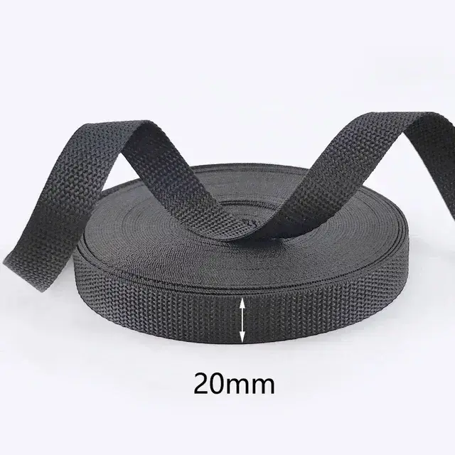 Sangle noire de 10M, 20/25/32/38/50/70/80/100mm, rubans en Nylon, sangle de ceinture, sangles décora