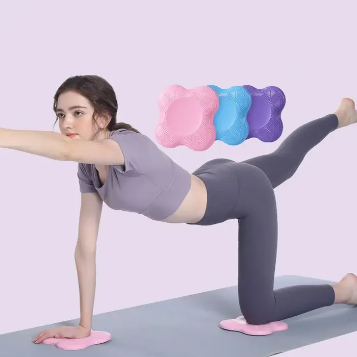 Genouillère de Pilates, 2 pièces, protection du poignet et des mains, tapis de Yoga antidérapant, couleur unie, mousse TPE souple, Support plat, accessoires de Fitness