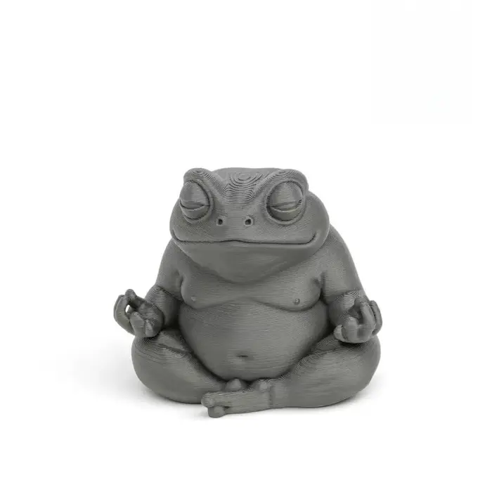 Une grenouille Zen potelée, une grenouille de méditation, un article décoratif imprimé en 3D, adapté
