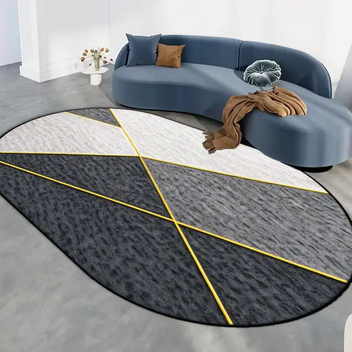 Tapis ovale géométrique nordique