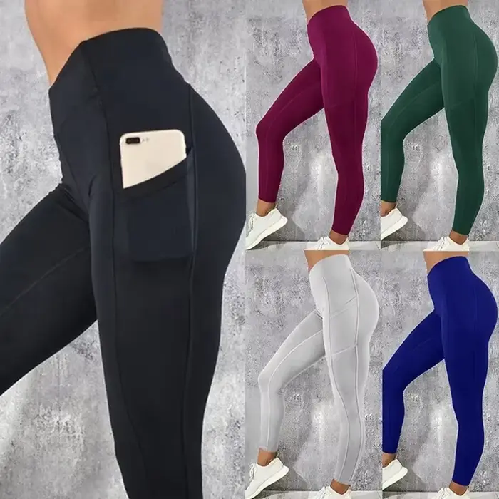Yoga Fitness femmes Leggings taille haute collants avec poche gymnastique entraînement course extens