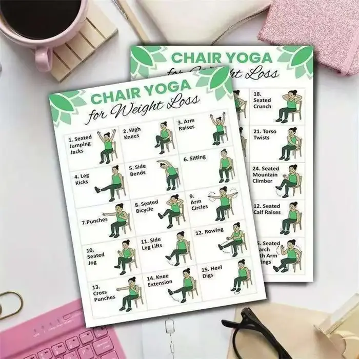 Poster de Yoga sur Chaise : Guide d'entraînement de 30 jours – 2 Guides
