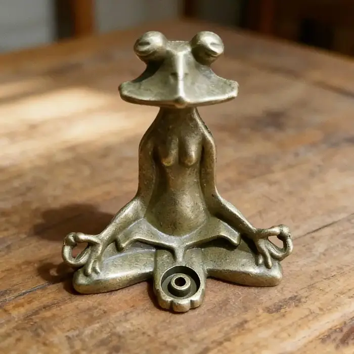 Porte-encens grenouille de méditation
