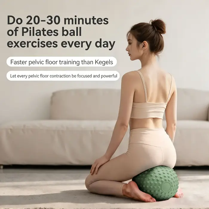 Balle d'entraînement Pilates, balle de massage pour le renforcement des muscles du plancher pelvien, balle de yoga épaisse et anti-explosion, pour le remodelage post-partum à domicile.