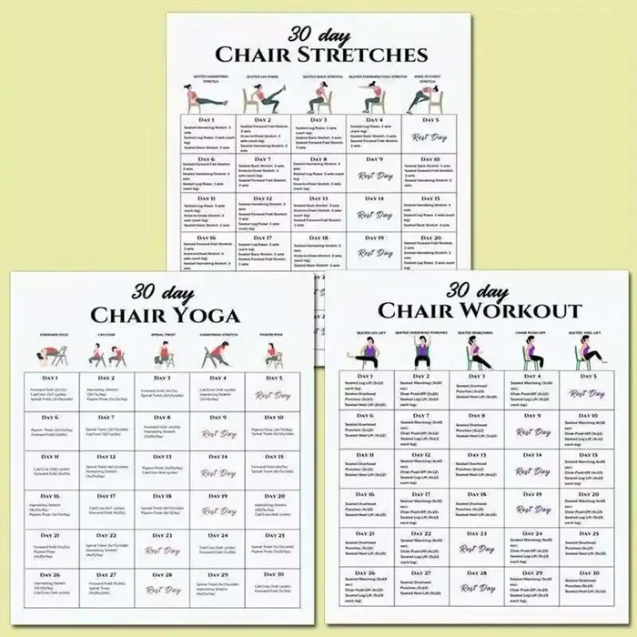 Affiche de Plan d'exercices de chaise de 30 jours