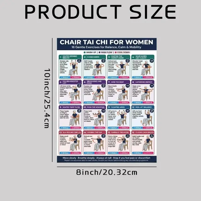 Affiche d'exercices de Tai Chi pour seniors
