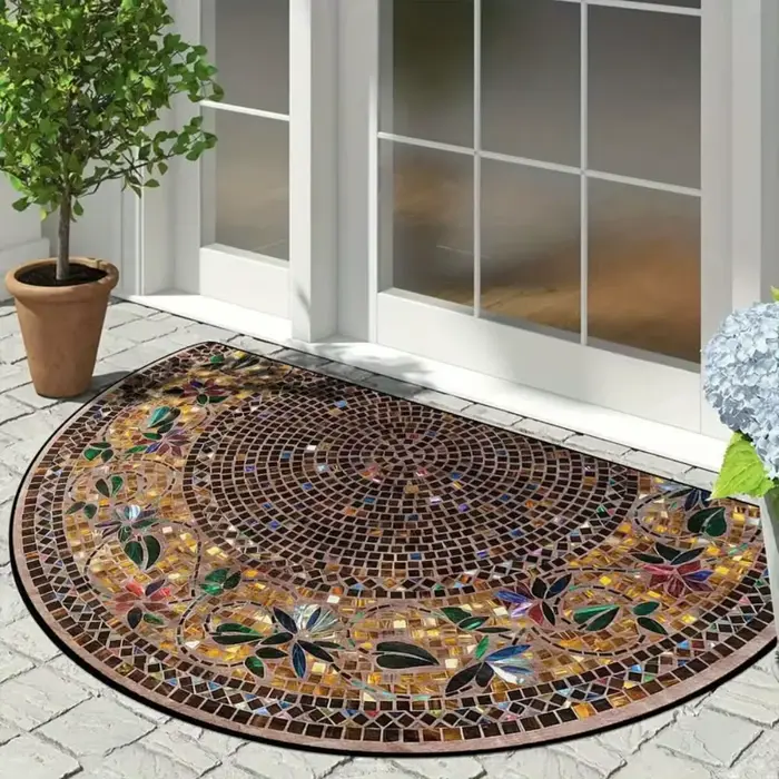 Tapis semi-circulaire durable antidérapant