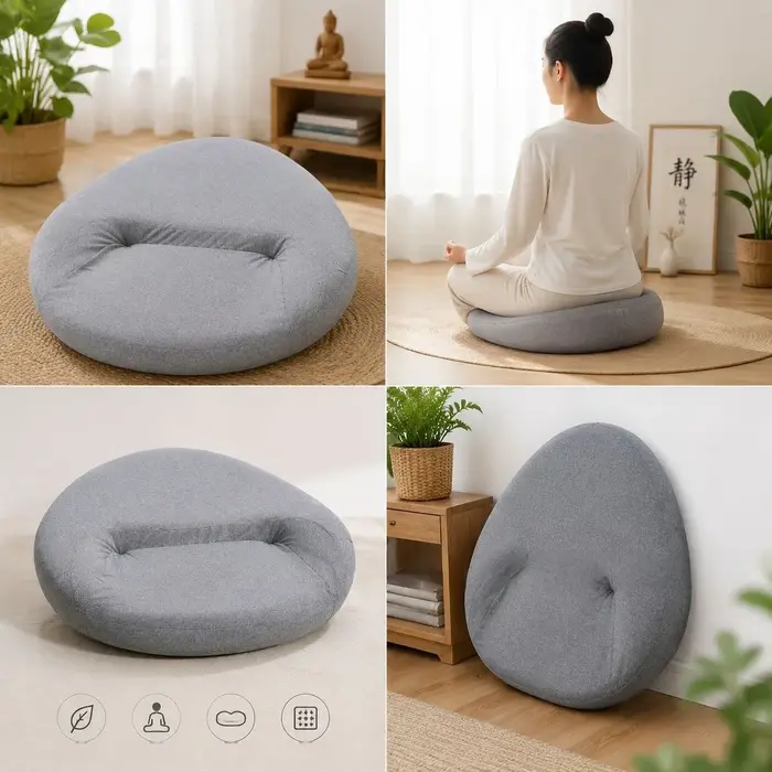 Coussin de méditation ergonomique, futon de méditation, coussin de méditation pour la maison, coussin de yoga pour position assise en croix, coussin de méditation pour balcon, coussin de chant ou de g