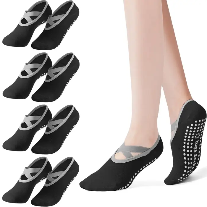 Lot de 4 chaussettes Pilates pour femmes