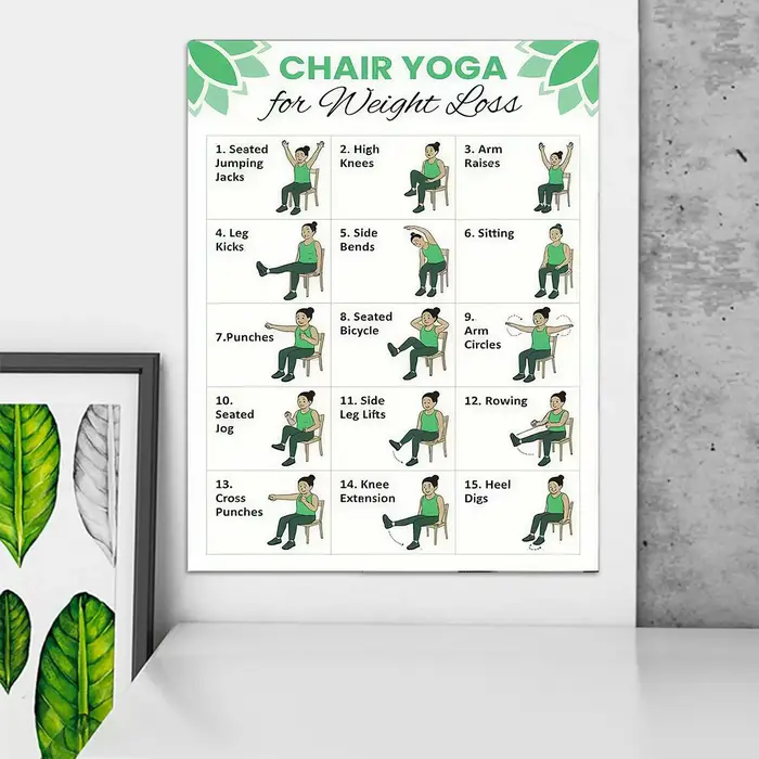 Poster de Yoga sur Chaise : Guide d'entraînement de 30 jours – 2 Guides