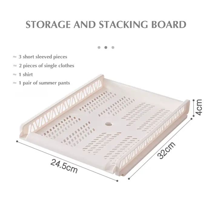 Vêtements empilables support de rangement pliant vêtements étagère de séparation en couches avec org