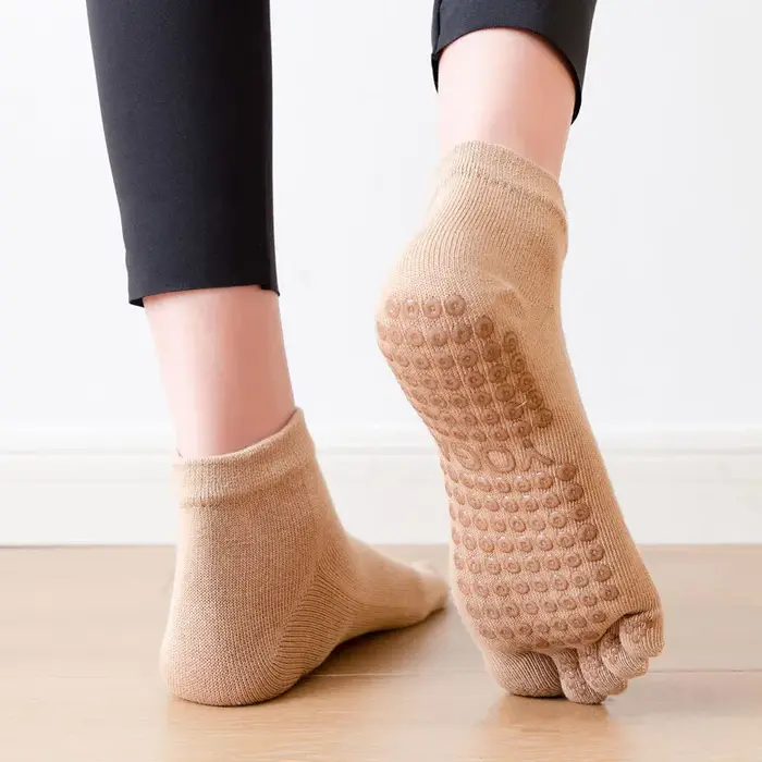 Pilates danse gymnastique Yoga chaussettes coton cinq doigts antidérapant