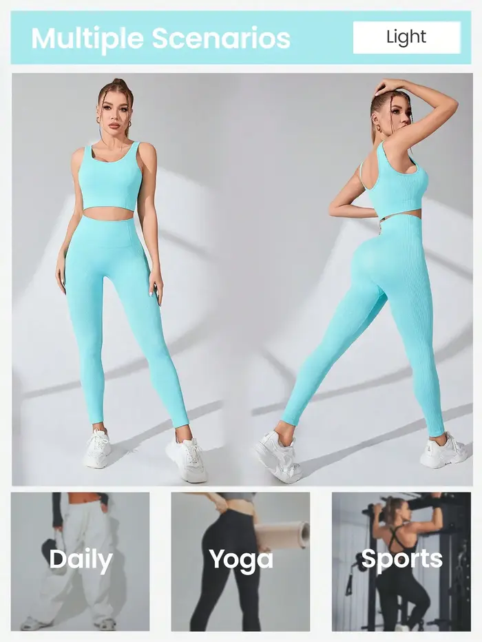 Ensembles d'entraînement pour femmes 2 pièces – Leggings de yoga sans couture et soutien-gorge de sp