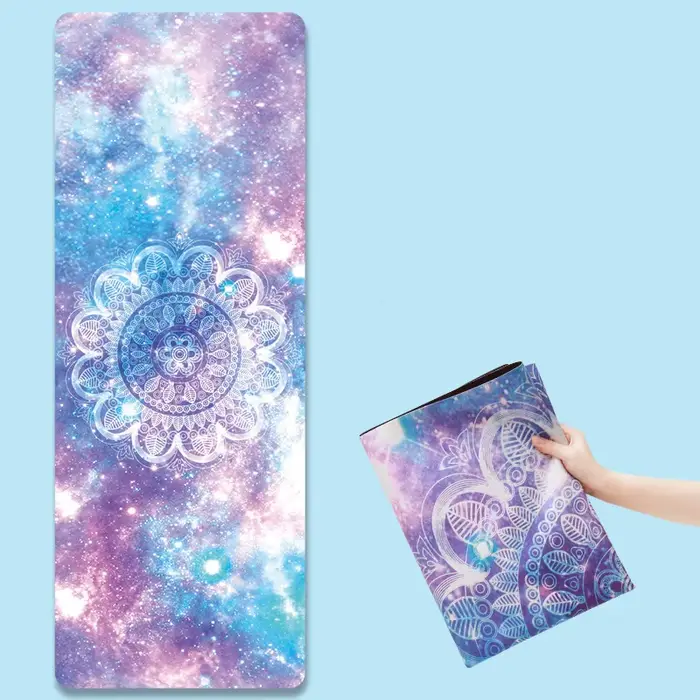 Tapis de Yoga de Fitness de gymnastique 68*183cm coussinets de Pilate de méditation en caoutchouc tapis de sport en daim pliable pour exercice de voyage à domicile en Studio de danse de gymnase