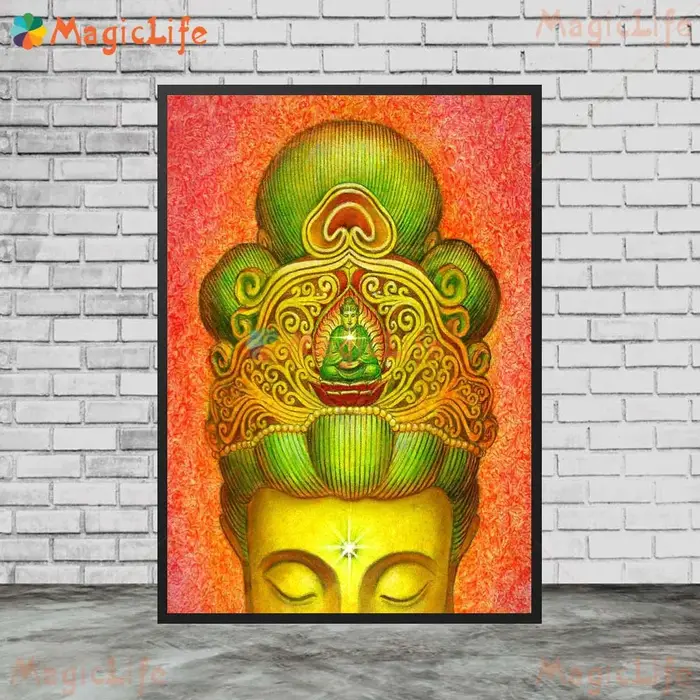 Abondance méditation bouddha doré Kuan Yins guérison Tara mur Art toile peinture mur photos pour salon décor à la maison