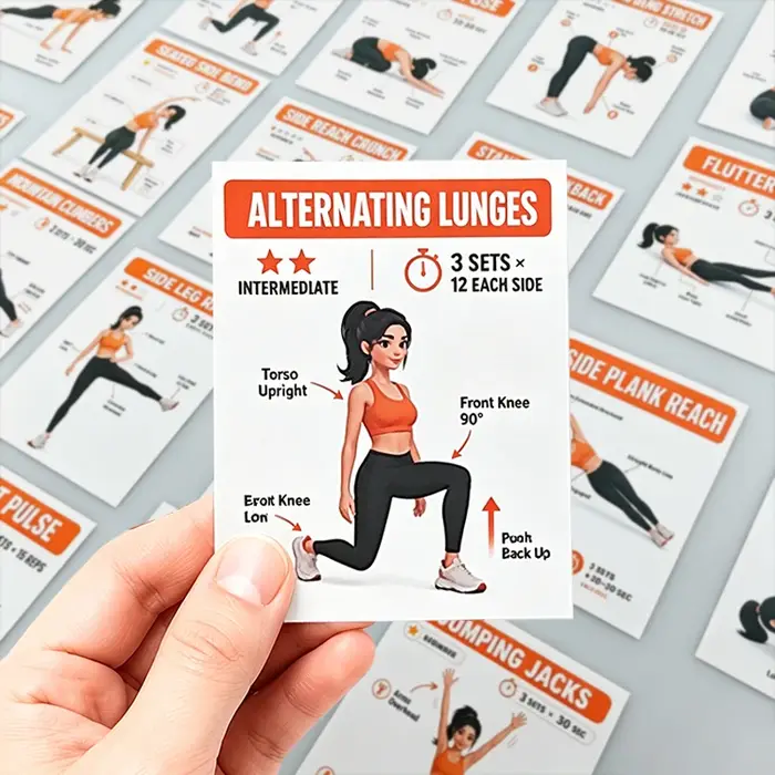 Cartes d'exercices amincissants pour débutants - Ensemble