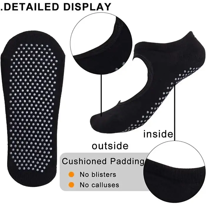 Chaussettes de Yoga antidérapantes, dos nu, en coton, pour femmes, Sport, Pilates, pantoufles de dan
