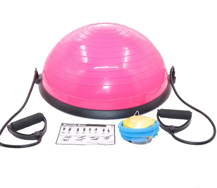Demi-ballon d'exercice pour l'équilibre avec bande de résistance et pompe / Yoga / Air Dome / Fitness