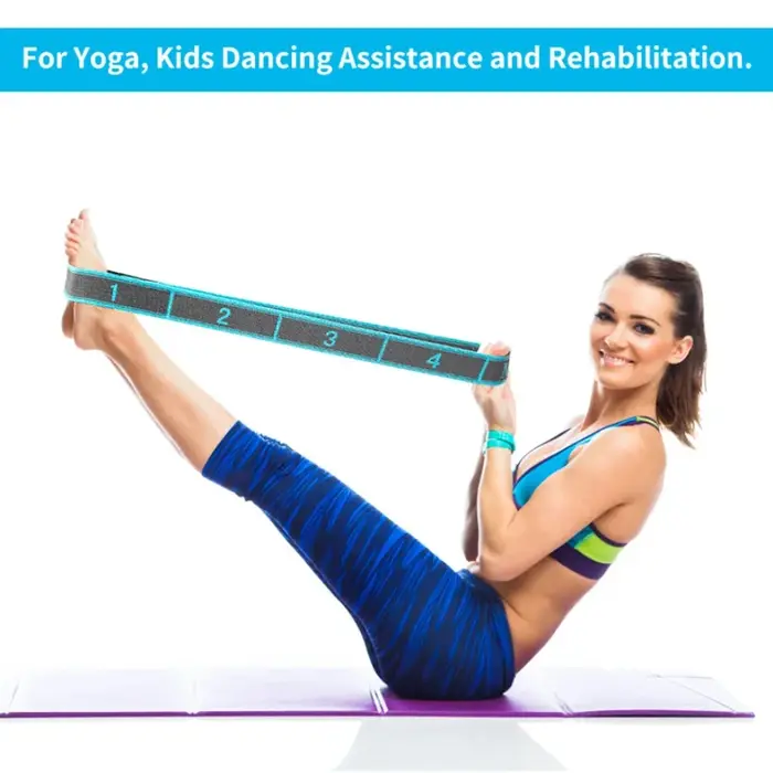 Sangle d'étirement élastique de yoga avec boucles