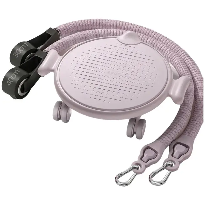 Plateau de glisse Pilates à conception silencieuse avec bande de résistance, grande capacité de charge, disque de glisse abdominal, roue universelle antidérapante
