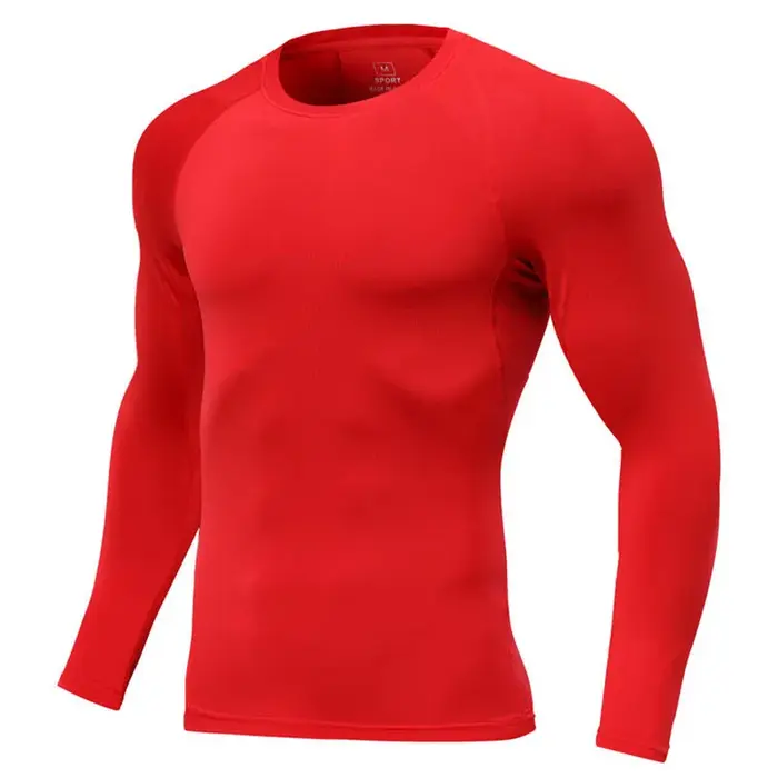 Hommes à manches longues mince hauts t-shirts vêtements de sport salle