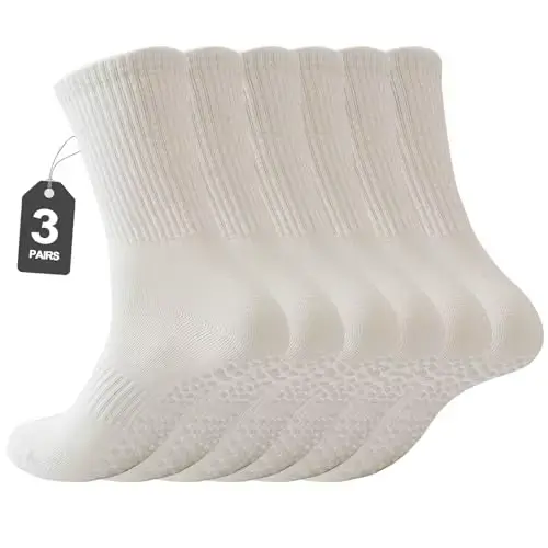 3 paires de chaussettes Pilates pour femmes avec sangles de préhension pour le yoga, adaptées aux st