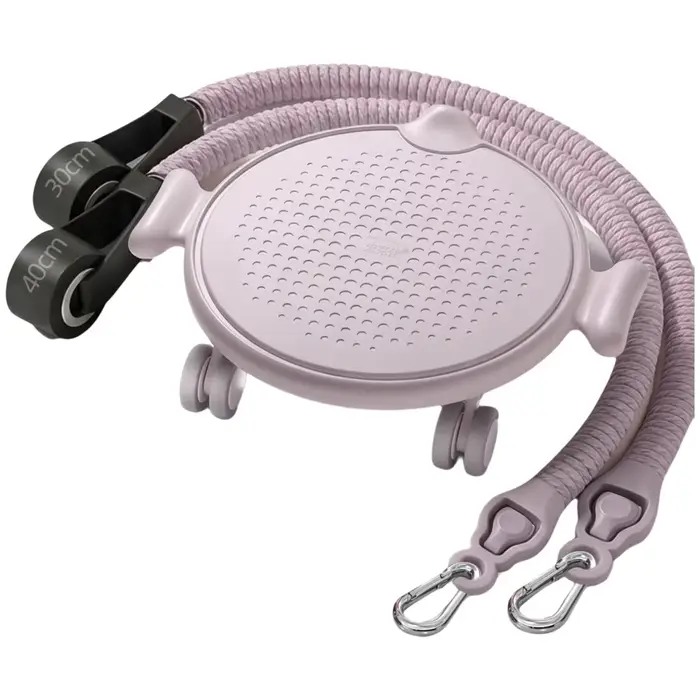 Plateau de glisse Pilates à conception silencieuse avec bande de résistance, grande capacité de charge, disque de glisse abdominal antidérapant, roue universelle