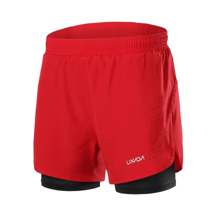 Lixada short de course 2 en 1 pour homme séchage rapide respirant entraînement actif exercice jogging