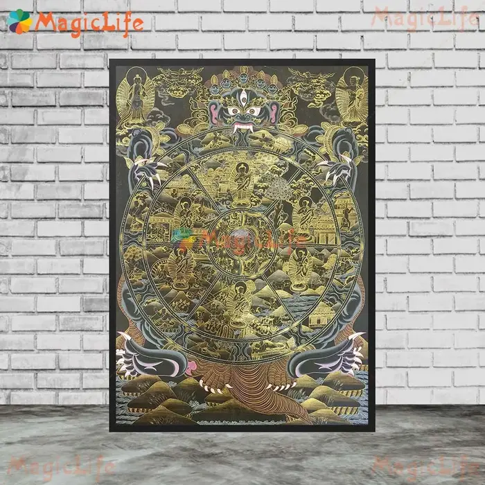 Bouddha roue de vie de la vie Sakyamuni Bodhisattva bouddhisme images murales pour salon affiche mur Art toile peinture sans cadre