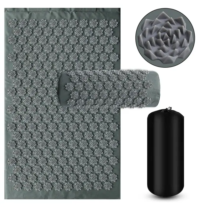 Tapis d'acupression de yoga avec points d'acupuncture, coussin de massage pour soulager les douleurs