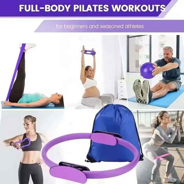 Kit de 13 pièces pour le yoga et le Pilates : Cercle de yoga, ballon de Pilates, équipement professionnel pour le remodelage corporel, amélioration de la santé et perte de poids, avec accessoires de r
