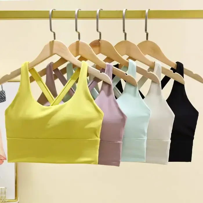 Soutien-gorge de sport à coussin fixe haute intensité, résistant aux chocs, pour course à pied, gymn