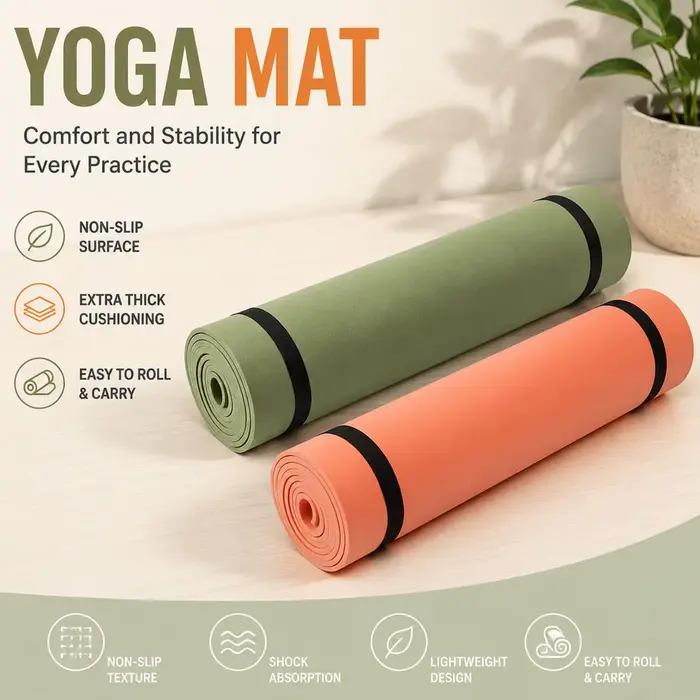 Tapis de fitness antidérapant pour exercices de Pilates, de musculation, de sport, de gymnastique, équipement de fitness