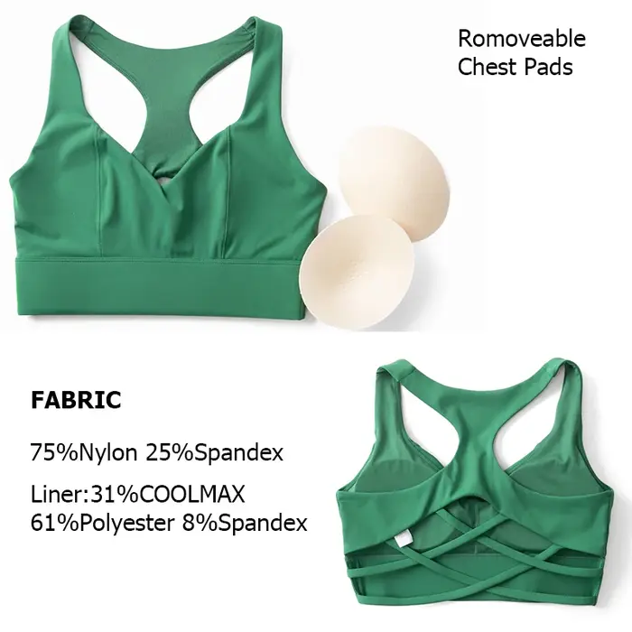 Soutien-gorge de sport pour femme, extensible, doux, froncé, push-up, haute performance, respirant,
