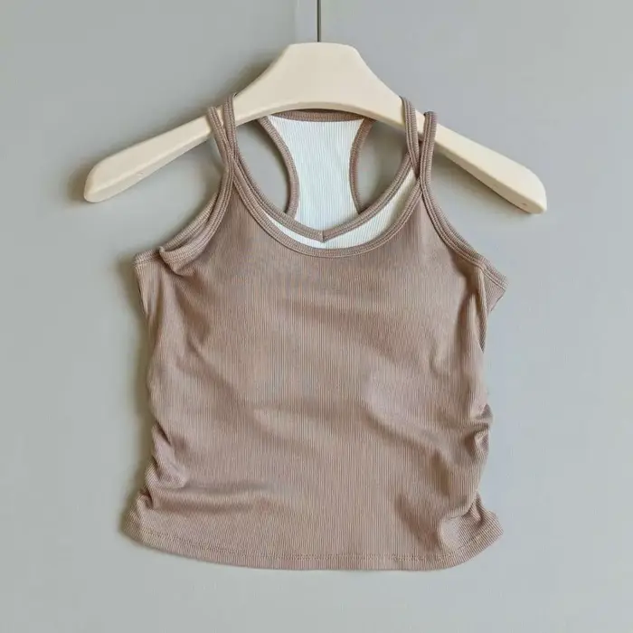 Veste de yoga avec coussinet de poitrine antichoc, dos élégant, pour la course, l'entraînement, le P