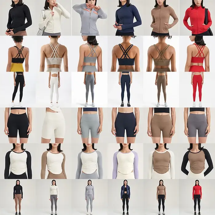 SOISOU Nylon femmes vêtements de Yoga Leggings soutiens-gorge Sexy Bralette chemise manteau ensemble