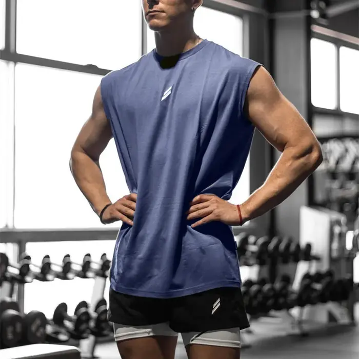 Camiseta deportiva sin mangas para hombre, chaleco de secado rápido, transpirable, ample, pour entra