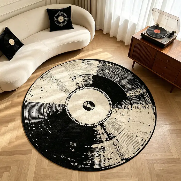 Tapis de salon rond antidérapant