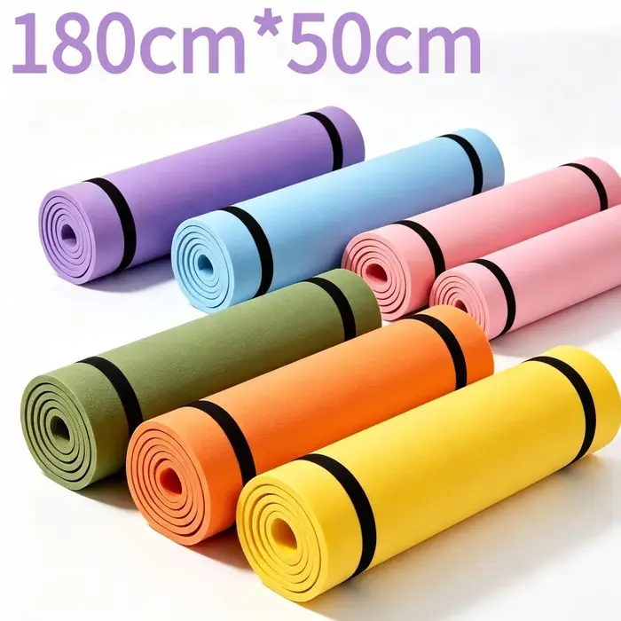 Tapis de yoga et de Pilates 180x50cm, tapis d'exercice portable antidérapant, tapis d'équilibre, tapis d'entraînement pour la maison, la salle de sport, le camping et le sommeil en extérieur