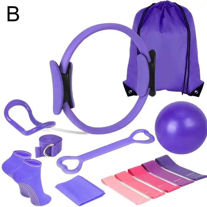 Ensemble d'anneaux Pilates 13 pièces – Équipement de gymnastique à domicile pour l'entraînement de force