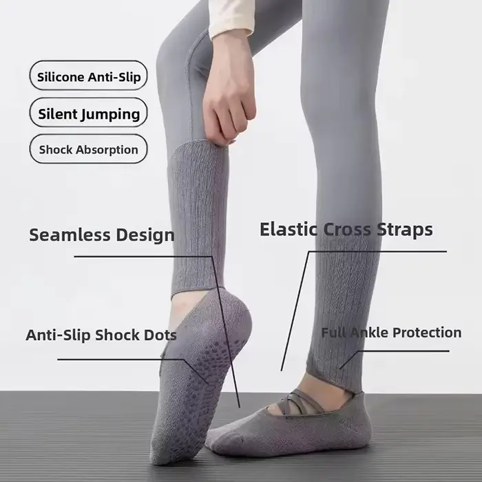 Chaussettes de Pilates respirantes antidérapantes à tube moyen