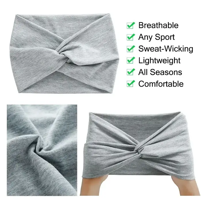 Bandeaux de cheveux de yoga pour femmes, Turban d'entraînement, Bandeau de sauna, Optique torsadée,