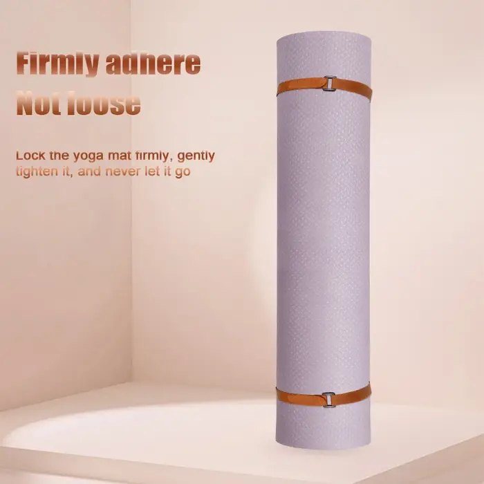 Sangle de tapis de yoga réglable et solide avec attache ; Cordon de rangement d'accessoires d'exercice extensible et antidérapant